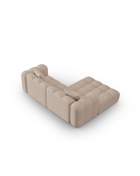 Canapé d'angle gauche modulaire Elise 3 places cappuccino - 238x190x70 cm