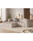 Canapé d'angle gauche modulaire Elise 3 places cappuccino - 238x190x70 cm