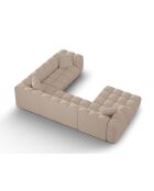 Divano angolare destro panoramico Elise 6 posti cappuccino - 330x238x70 cm