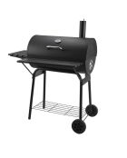 Barbacoa Elite con chimenea y 2 estantes negros - 112x78,3x133 cm