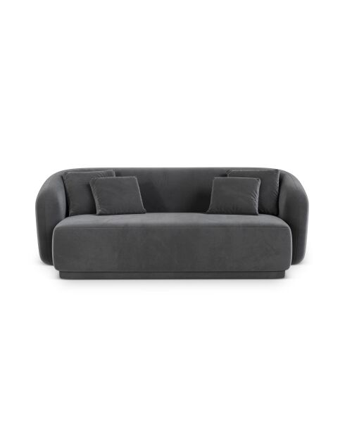 Louis 2-Sitzer-Samtsofa dunkelgrau - 180x93x74 cm
