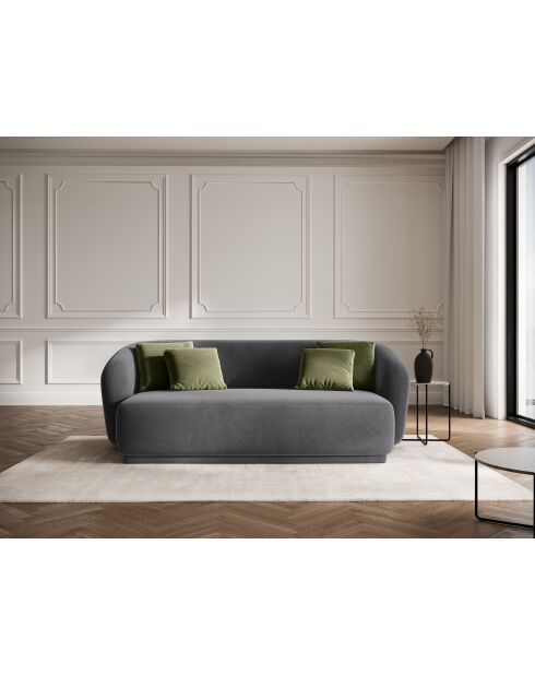 Louis 2-Sitzer-Samtsofa dunkelgrau - 180x93x74 cm