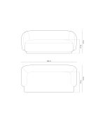 Louis 2-zits fluwelen bank donkergrijs - 180x93x74 cm