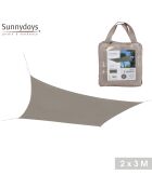 Vela ombreggiante in poliestere Costo 160gr/m2 taupe - 3x2 m