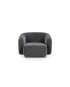 Louis 1-zits fluwelen fauteuil donkergrijs - 93x90x74 cm