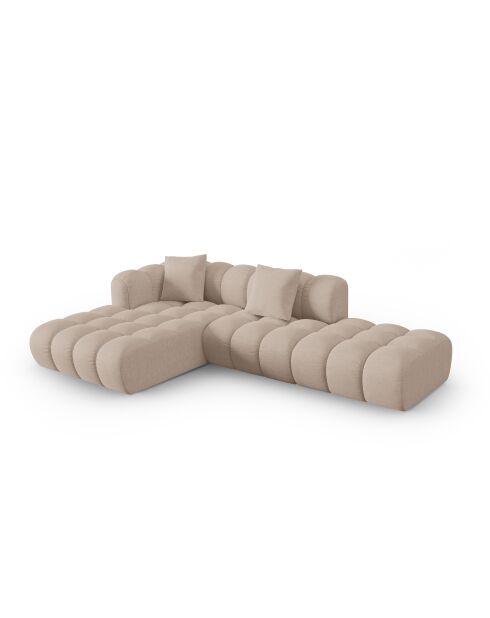 Canapé d'angle gauche modulaire Elise 4 places cappuccino - 300x190x70 cm