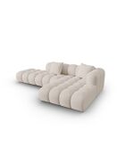 Canapé d'angle droit modulaire Elise 4 places beige - 300x190x70 cm
