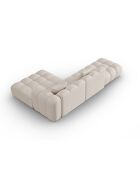 Canapé d'angle droit modulaire Elise 4 places beige - 300x190x70 cm