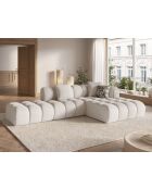 Canapé d'angle droit modulaire Elise 4 places beige - 300x190x70 cm