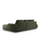 Canapé d'angle droit velours convertible avec coffre de rangement Simona 4 places vert - 275x142x84 cm