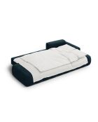 Canapé d'angle droit velours convertible avec coffre de rangement Simona 4 places pétrole profond - 275x142x84 cm