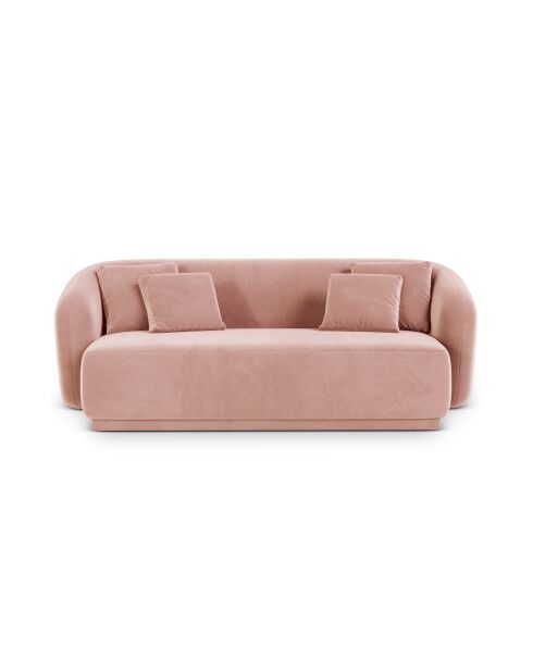 Canapé velours Louis 2 places rose - 180x93x74 cm