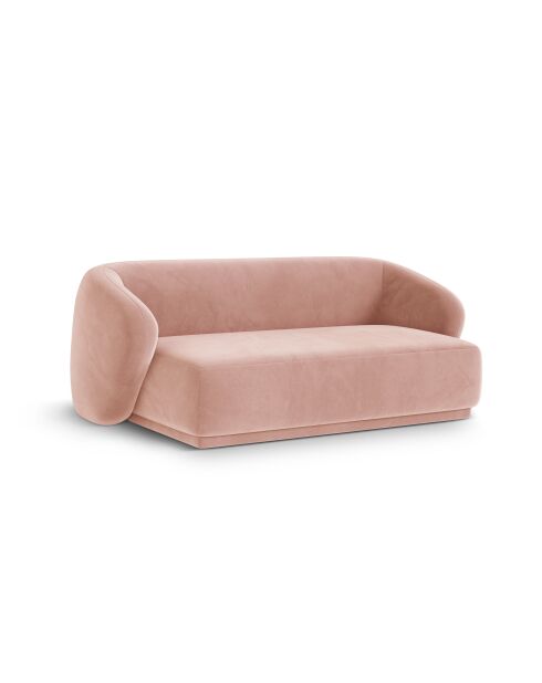 Canapé velours Louis 2 places rose - 180x93x74 cm