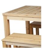 Formentera Holztisch mit 2 Bänken - 150x80x77cm/130x35x45 cm
