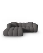 Canapé d'angle gauche modulaire Elise 3 places gris - 238x190x70 cm