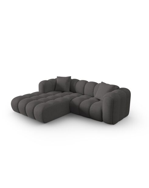 Canapé d'angle gauche modulaire Elise 3 places gris - 238x190x70 cm