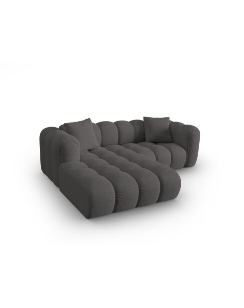 Canapé d'angle gauche modulaire Elise 3 places gris - 238x190x70 cm