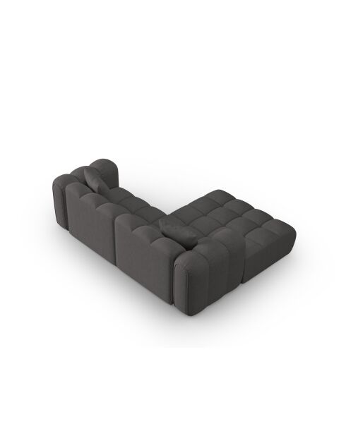 Canapé d'angle gauche modulaire Elise 3 places gris - 238x190x70 cm