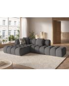 Canapé d'angle gauche modulaire Elise 4 places gris - 300x190x70 cm