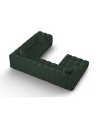 Canapé d'angle droit panoramique modulable Elise 6 places vert de mer - 330x238x70 cm