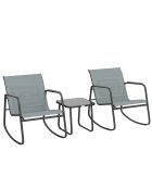 Salon de jardin Cala rossa anthracite -57x74x 76cm/45x45x41cm