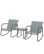 Salon de jardin Cala rossa anthracite -57x74x 76cm/45x45x41cm