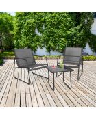 Salon de jardin Cala rossa anthracite -57x74x 76cm/45x45x41cm