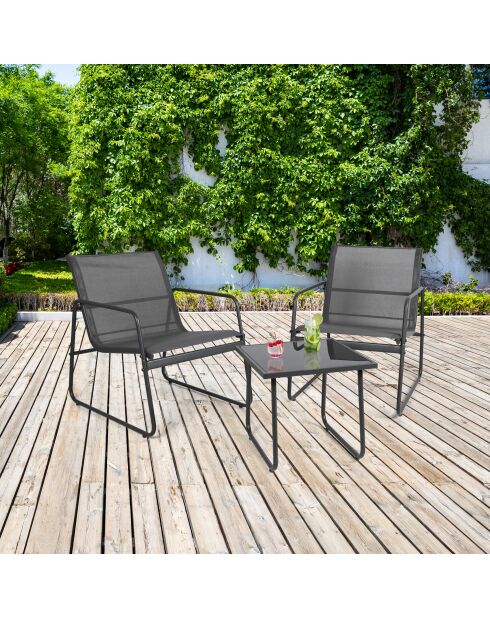 Mobili da giardino Cala rossa antracite -57x74x 76cm/45x45x41cm