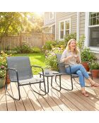 Salon de jardin Cala rossa anthracite -57x74x 76cm/45x45x41cm