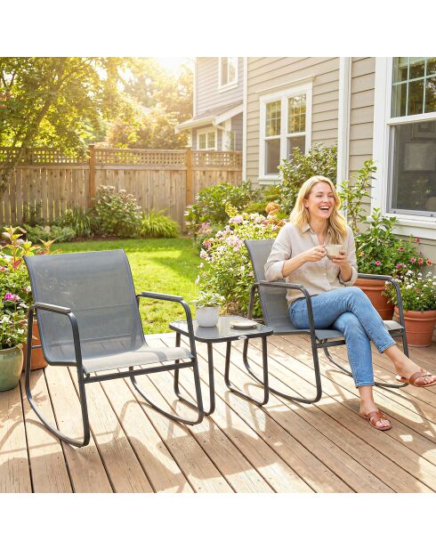 Mobili da giardino Cala rossa antracite -57x74x 76cm/45x45x41cm