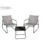 Salon de jardin Cala rossa anthracite -57x74x 76cm/45x45x41cm