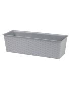 Set van 2 plastic plantenbakken Garden & plastic titanium rotaneffect - 50x19x14,5 cm