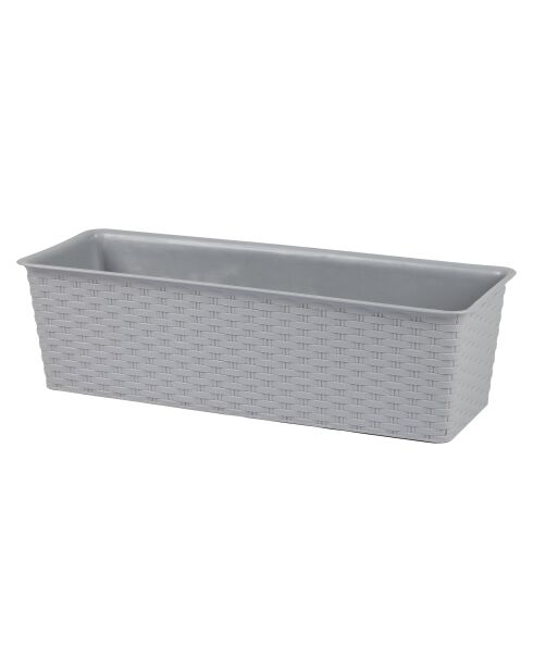 Set van 2 plastic plantenbakken Garden & plastic titanium rotaneffect - 50x19x14,5 cm