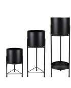 Funda para maceta de jardín con patas y metal negro, 30 cm de largo, 45 cm de largo