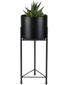 Funda para maceta de jardín con patas y metal negro, 30 cm de largo, 45 cm de largo