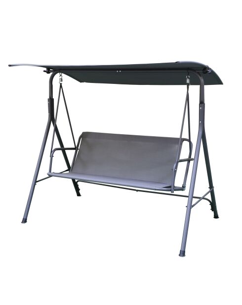 Columpio de jardín Ibiza con sombrilla gris oscuro, 170 x 110 x 153 cm
