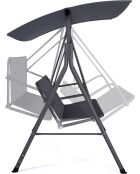 Columpio de jardín Ibiza con sombrilla gris oscuro, 170 x 110 x 153 cm