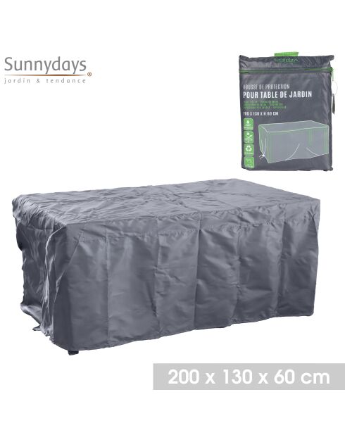 Housse de protection pour table de jardin Premium gris foncé - 200x130x60cm