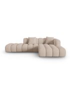 Elise Cappuccino-Ecksofa für 4 Personen, modular, rechts, 300 x 190 x 70 cm