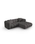 Canapé d'angle droit modulaire Elise 3 places gris - 238x190x70 cm