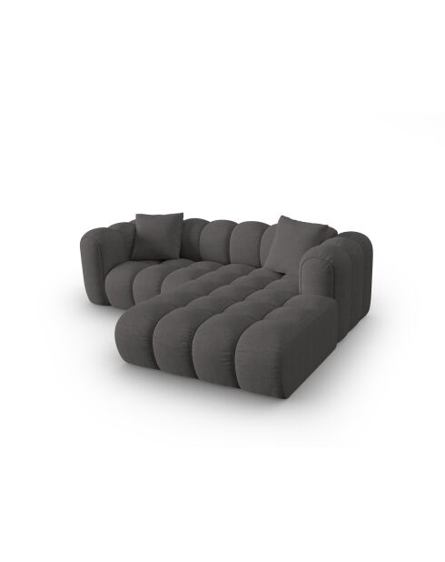 Canapé d'angle droit modulaire Elise 3 places gris - 238x190x70 cm