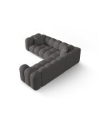 Elise modulares symmetrisches 5-Sitzer-Ecksofa grau - 238x238x70 cm
