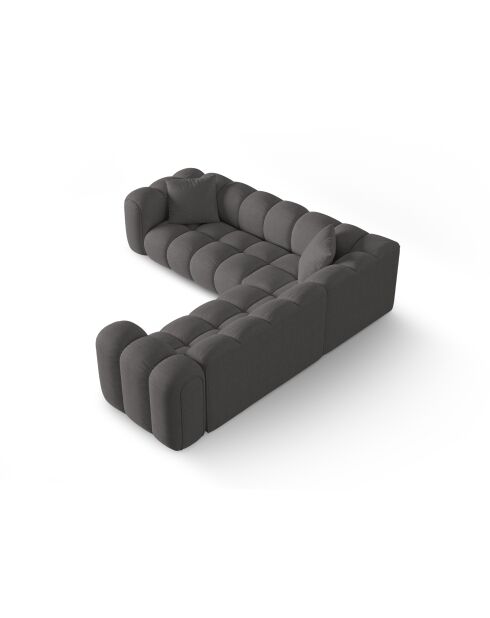 Canapé d'angle symétrique modulable Elise 5 places gris - 238x238x70 cm