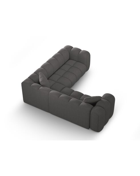 Canapé d'angle symétrique modulable Elise 5 places gris - 238x238x70 cm