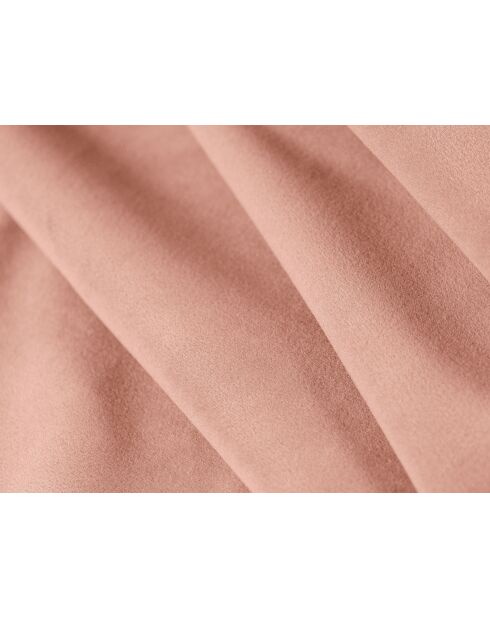 Canapé d'angle gauche velours Louis 4 places rose - 260x155x74 cm