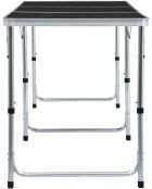Faltbarer Campingtisch aus grauem Aluminium - 60x180x70 cm