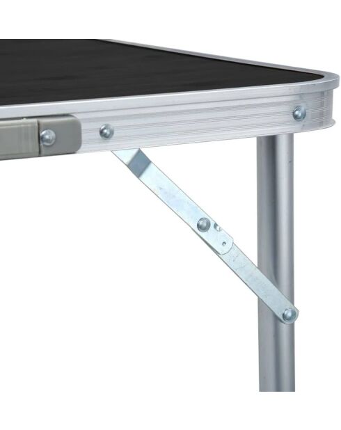 Faltbarer Campingtisch aus grauem Aluminium - 60x180x70 cm