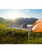 Faltbarer Campingtisch aus grauem Aluminium - 60x180x70 cm