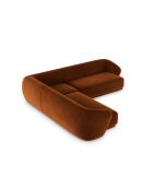 Louis 5-zits terracotta symmetrische fluwelen hoekbank - 256x256x74 cm