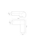 Louis 5-zits terracotta symmetrische fluwelen hoekbank - 256x256x74 cm